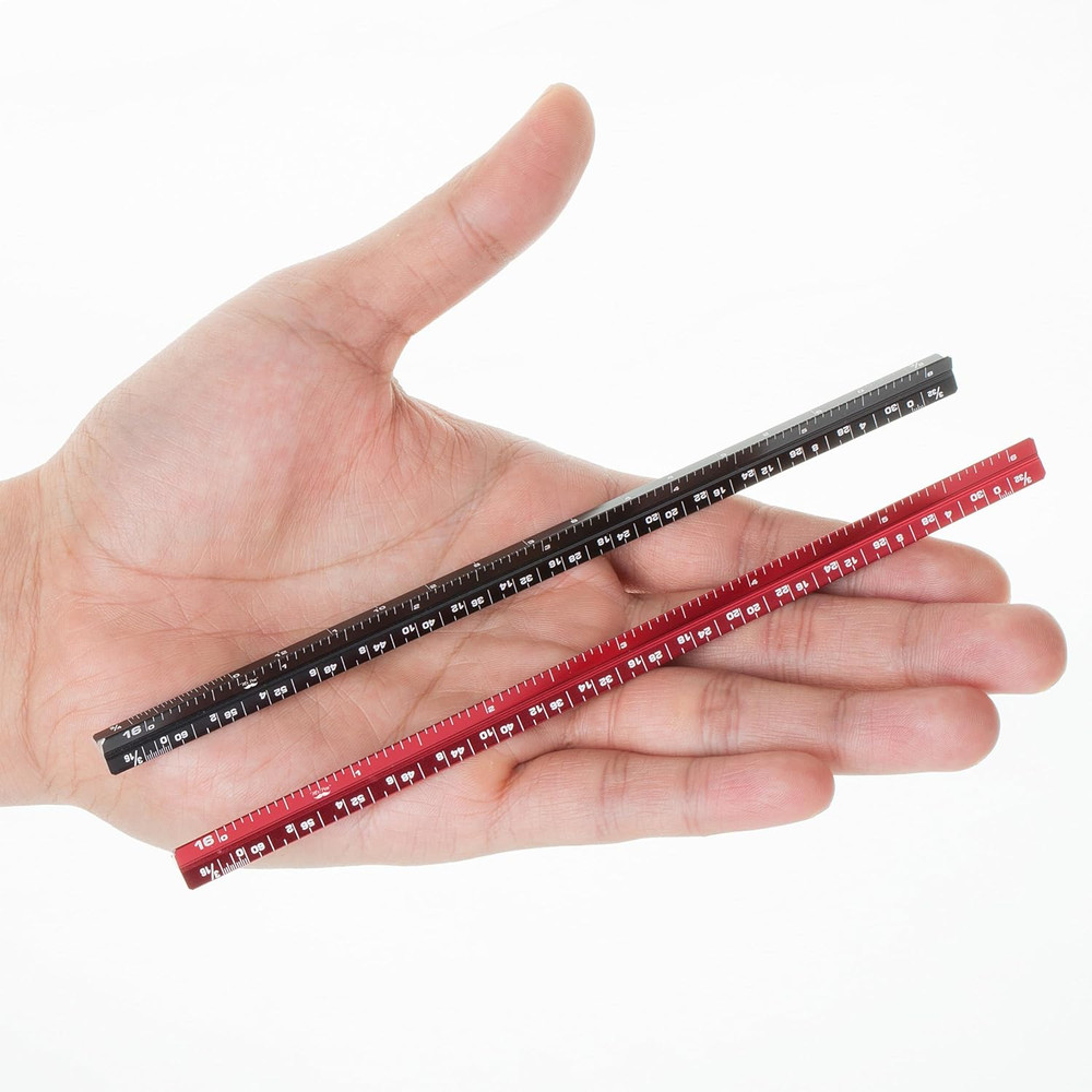 - 6 Inch, 2 Pack, Pocket Size Ruler, Small Architectural Scale