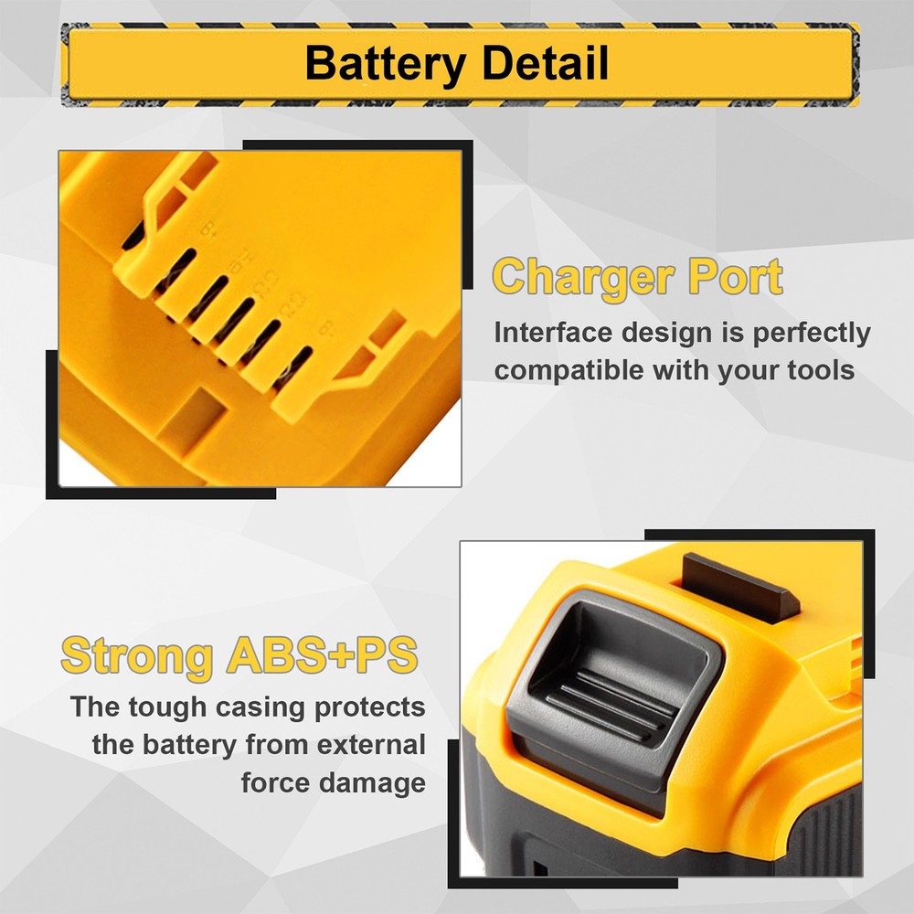 2 Pack Battery Replacement for DeWalt 20V 20 Volt 8.0Ah Max DCB200 DCB204-2