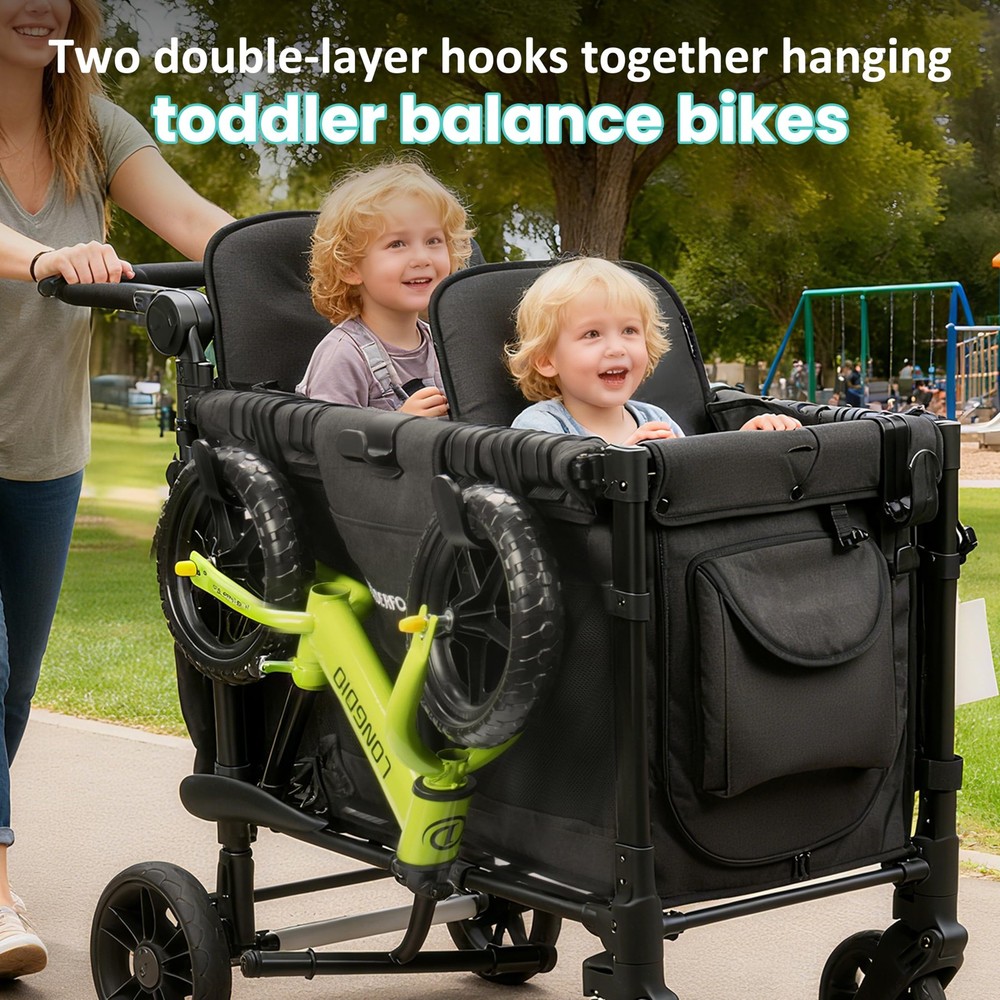 Stroller Hooks for Wonderfold Wagon W2&W4, Double-Layer Multipurpose Side, Sp...