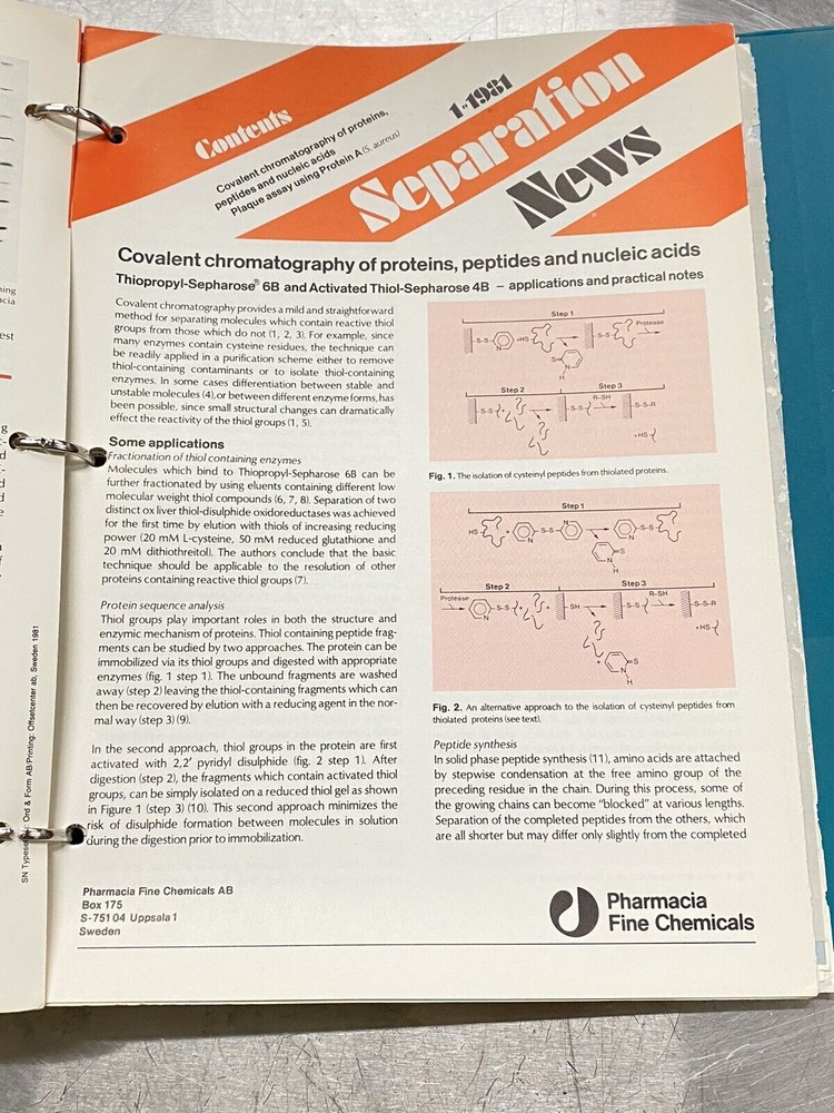 Pharmacia Sephadex Centrifugal Method - Users Guide / Instructions Manual