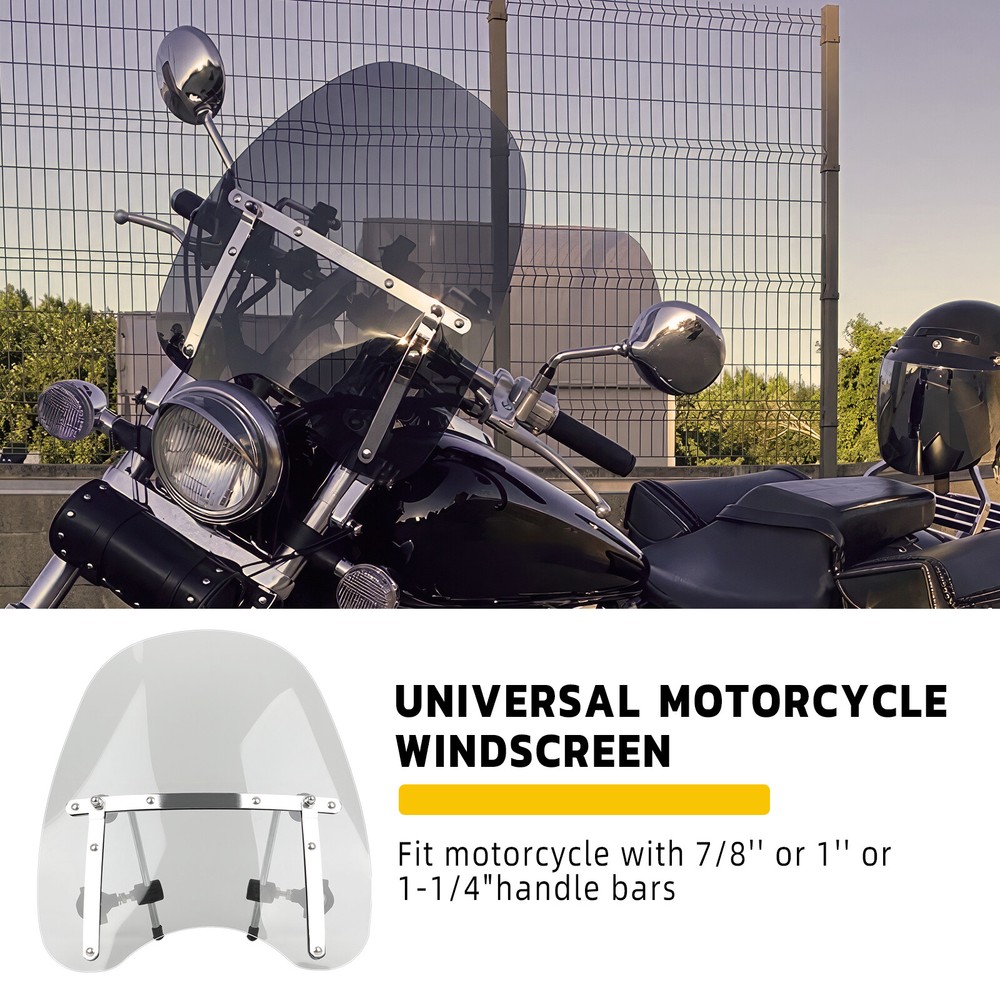 For Honda Shadow Aero 1100 1" 7/8" Handlebar Motorcycle Windshield Windscreen