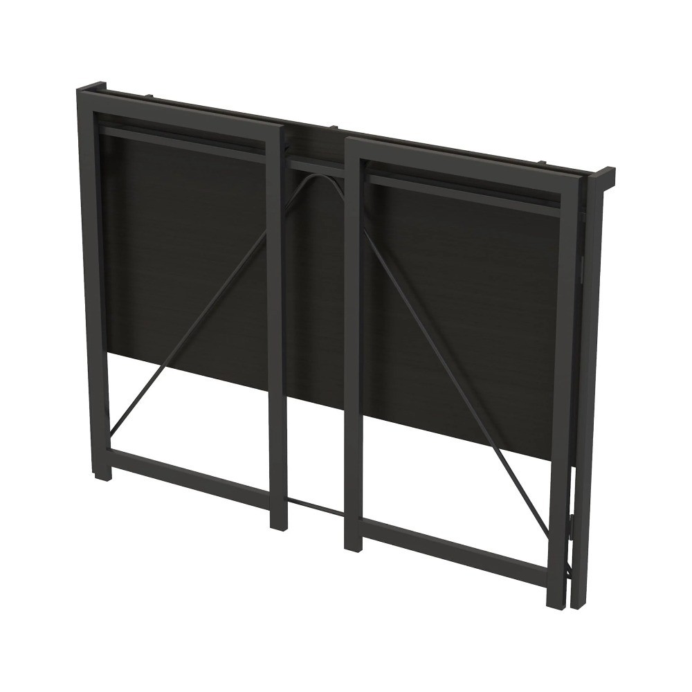 Black Frame Folding Desk with Textured Surface for Adults Study or Office
