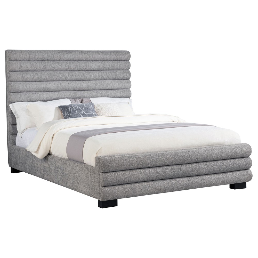 Grey Upholstered Queen Bed