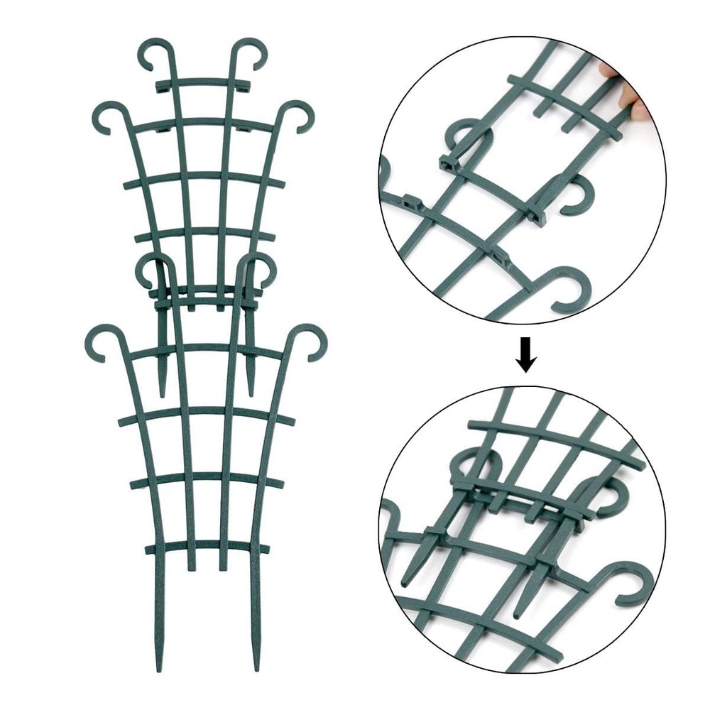 UWIOFF Trellis for Potted Plants, Stackable Small Indoor Plant Dark Green