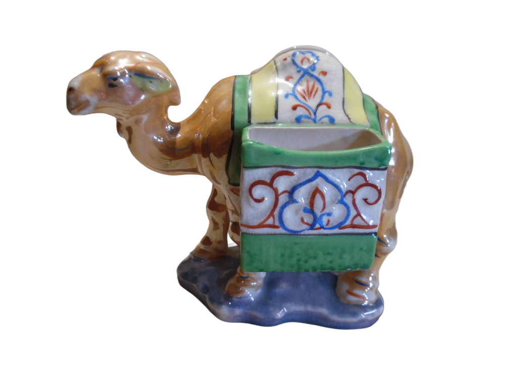 Antique Cigarette Holder Camel Ceramic Lusterware Japan