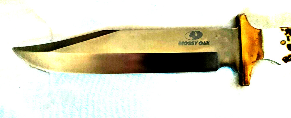Lrg BOWIE KNIFE with Leather Sheath / 8.5 SHARP BLADE / 14" Full / Bone Handle
