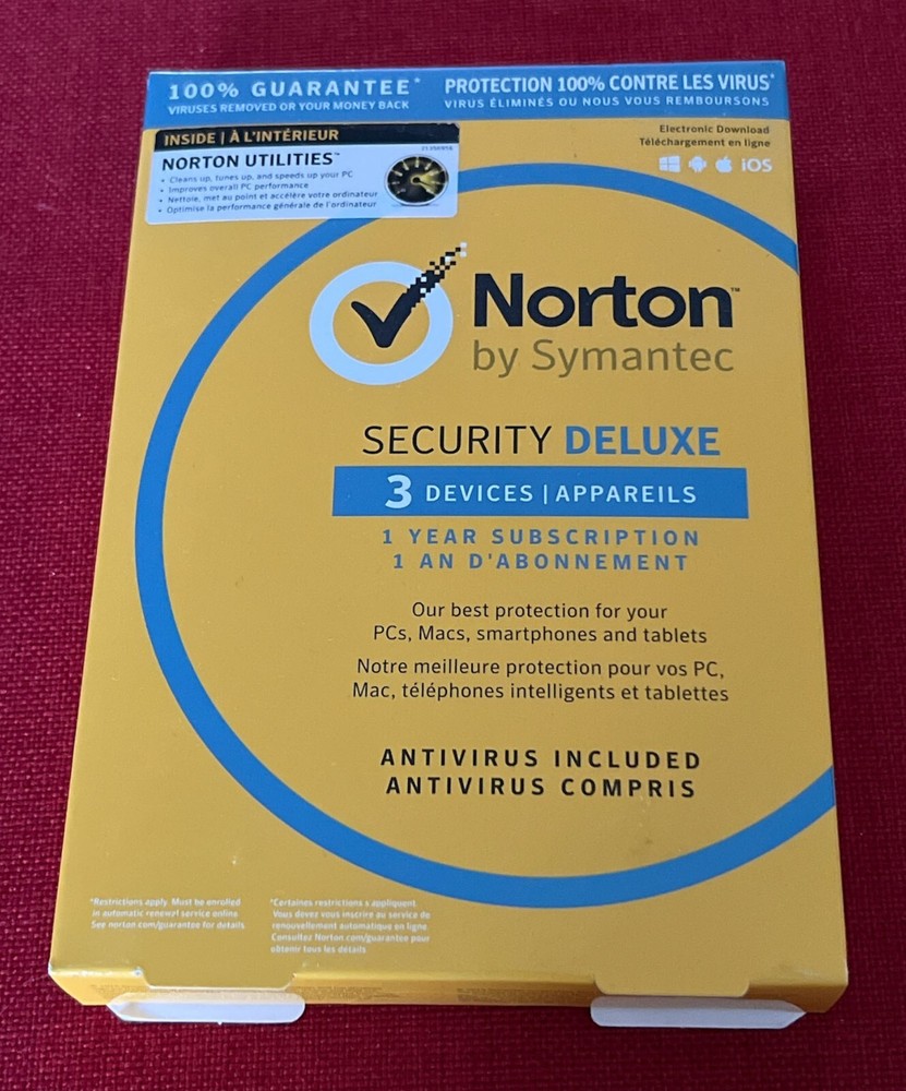 Norton Security Deluxe 2024, 3 Devices (PC Mac Android iOS) 1 Year - Sealed Card
