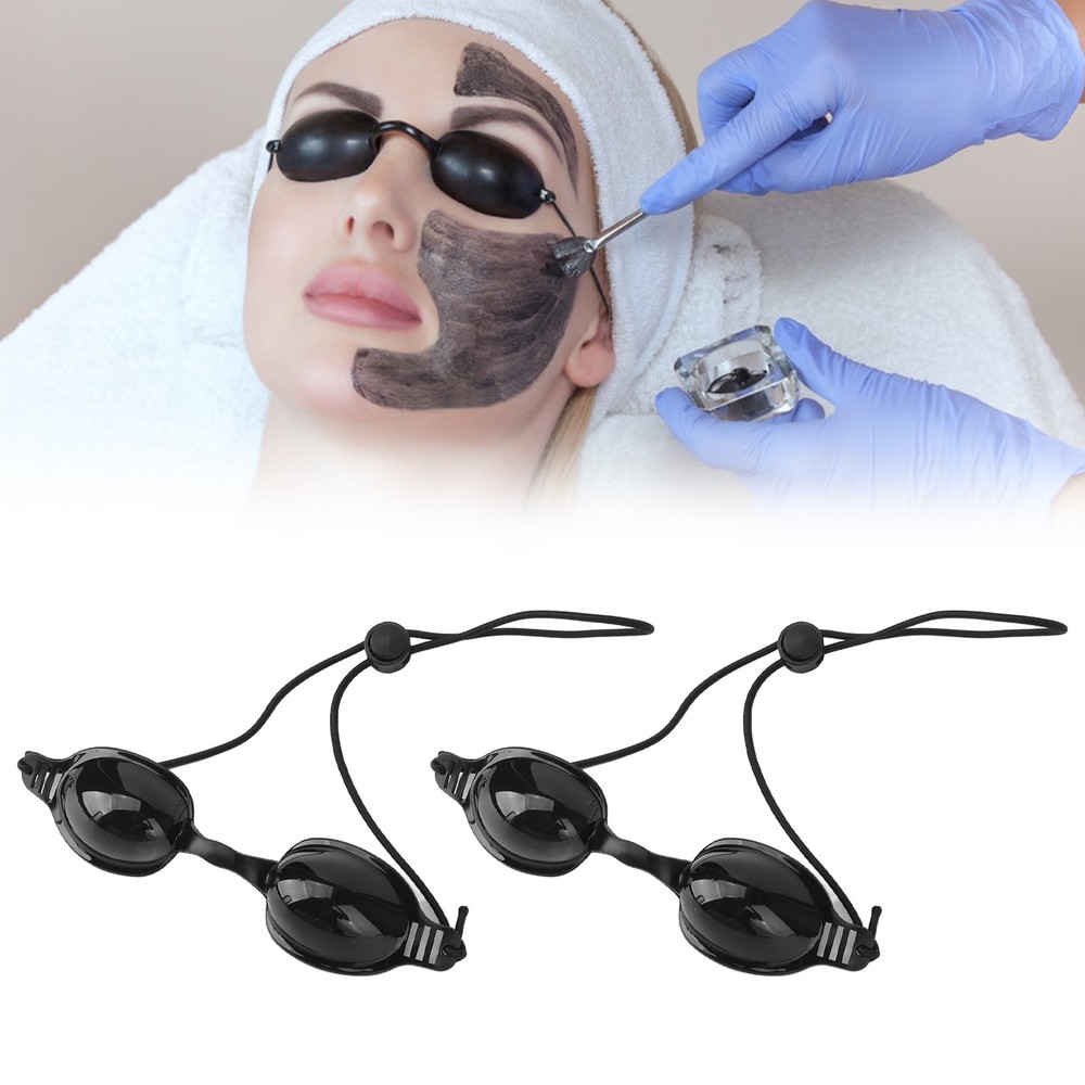 Black 2pcs IPL Protection Eye Goggles Light Blocking Red Light Safety W