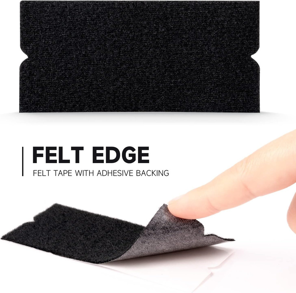 20PCS Black Standard Pre-Cut Self-Adhesive Squeegee Fabric Felt Replacement for
