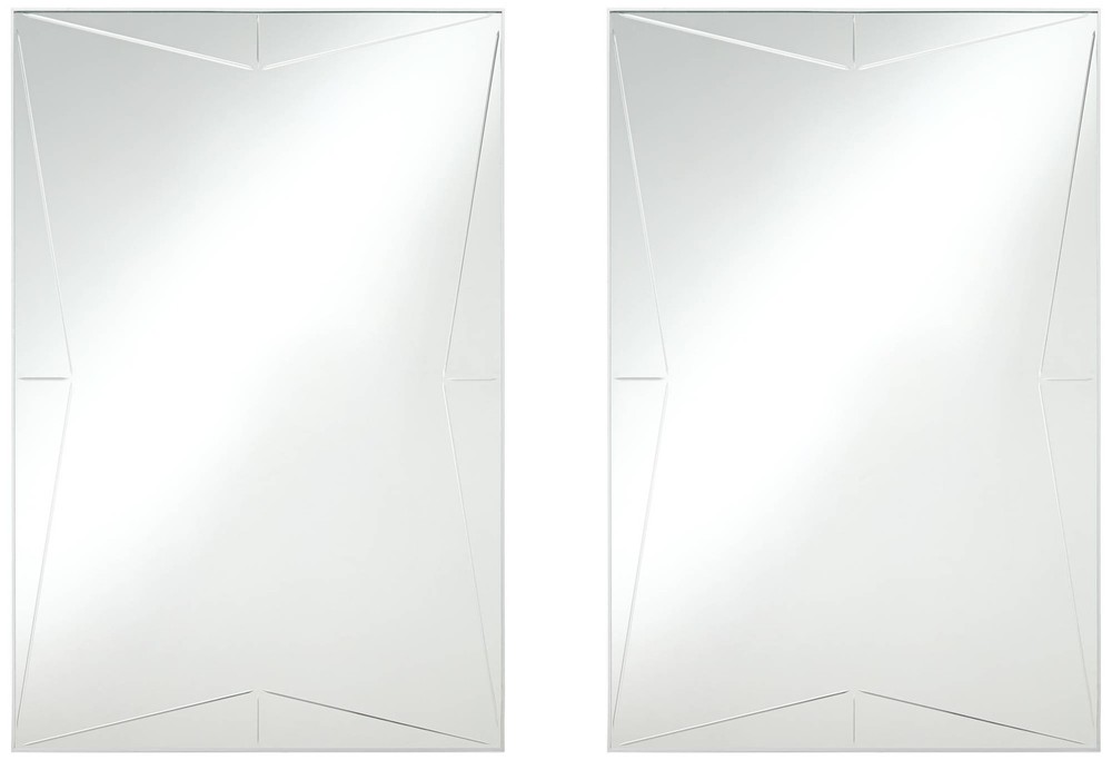 Relevei Silver 26" x 39" Rectangular Wall Mirrors Set of 2