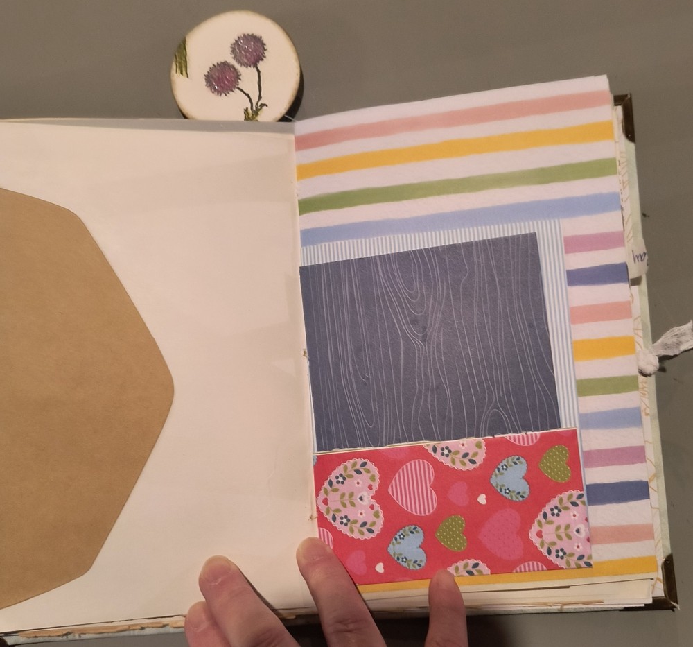 Handmade fabric covered junk journal