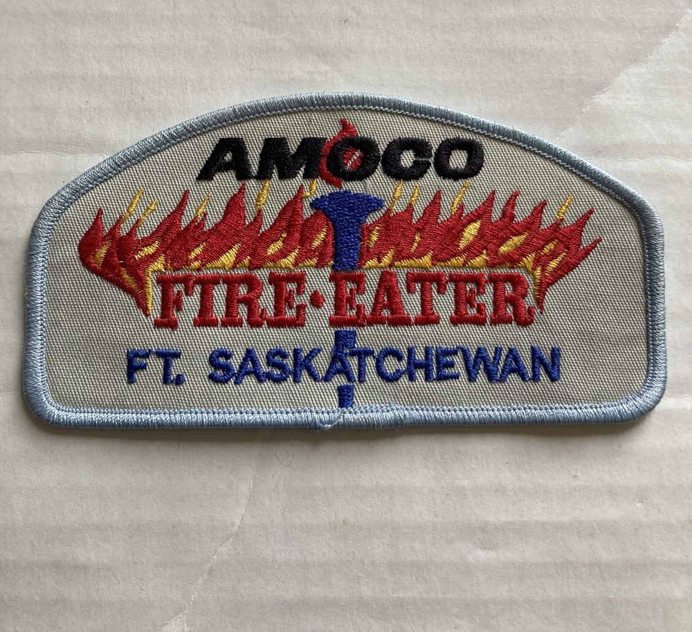 Amoco Fire Eater Ft. Saskatchewan Vintage Embroidered Sew On Patch