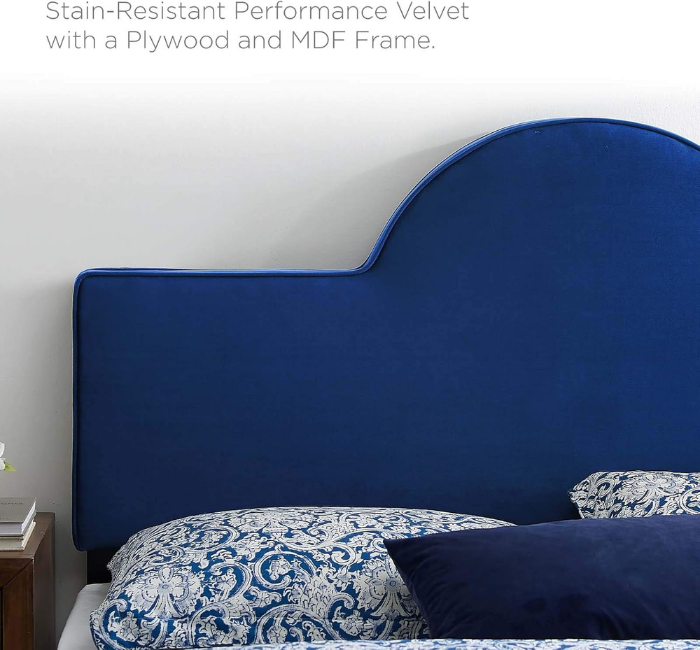Dawn Performance Velvet Headboard, King/Ca King, Navy