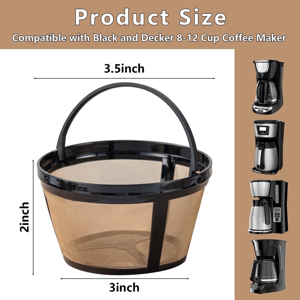 Coffee Filter Basket Compatible with Black and Decker, 8-12 Cup,