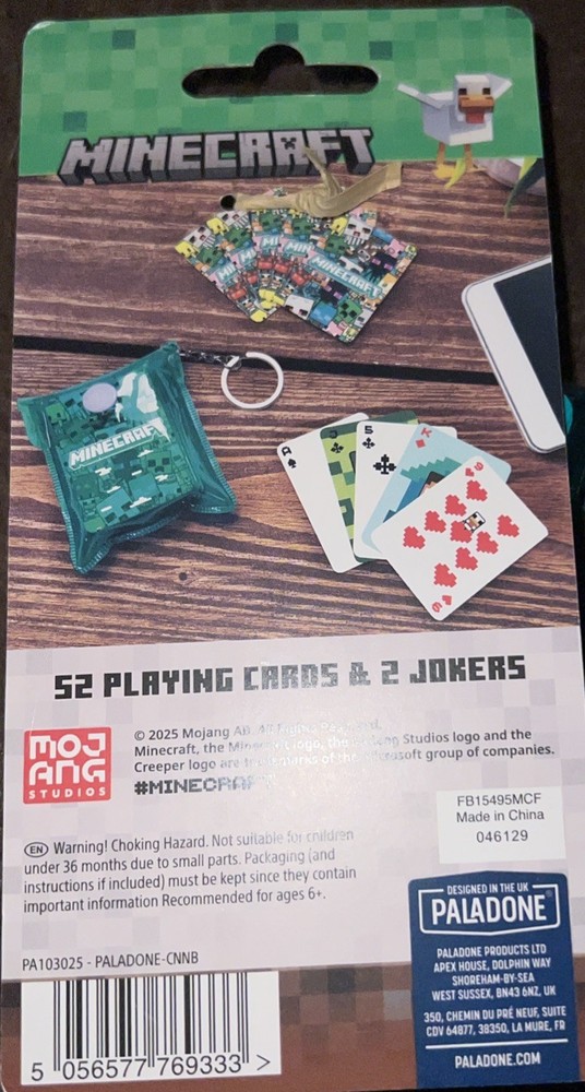 Minecraft Mini Playing Cards Keyring Set