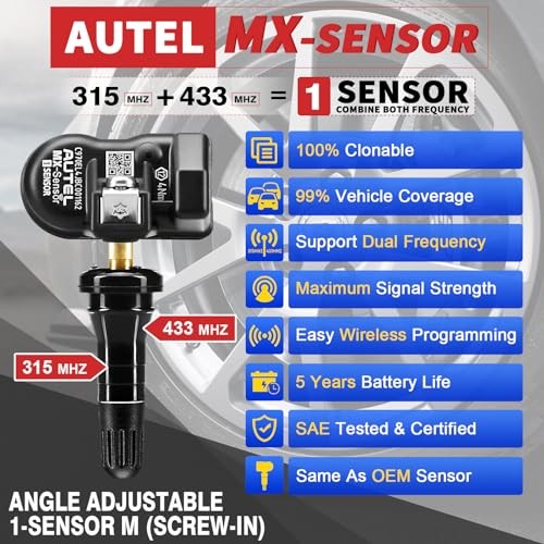 TPMS Sensor Universal Sensor with Dual Frequency (35MHz + Rubber Stem 1