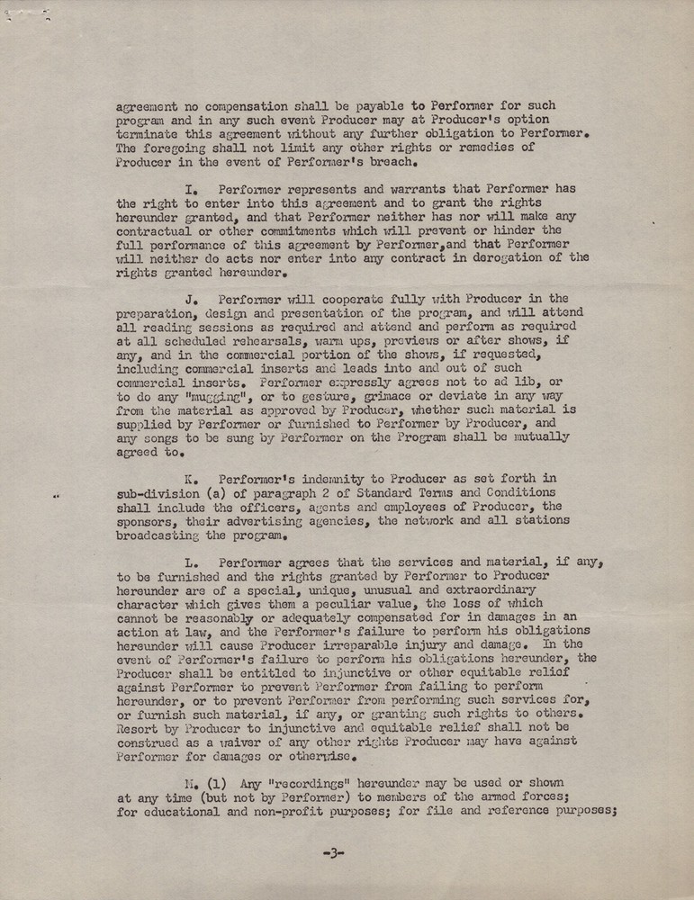 BUDDY HACKETT - CONTRACT SIGNED 12/20/1955