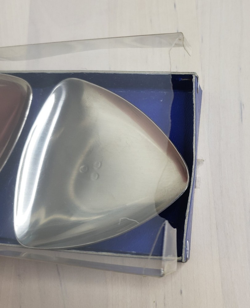 3 Danish Stainless Triangle Candle Holders MCM Mid Century Modern