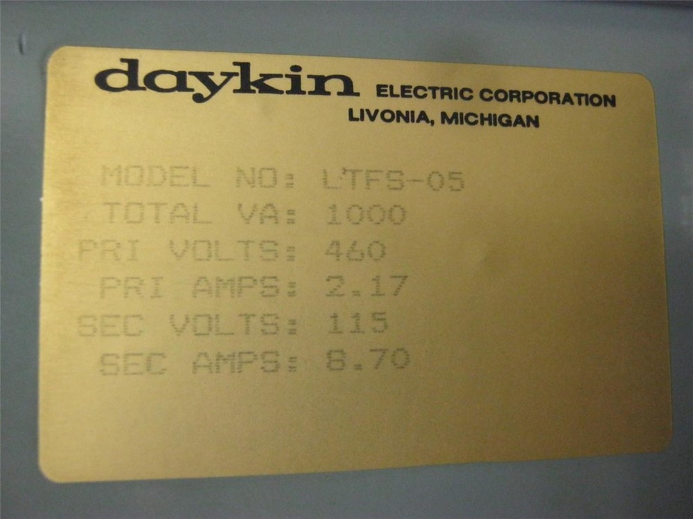 Daykin Electric LTFS-05 Transformer (Untested)
