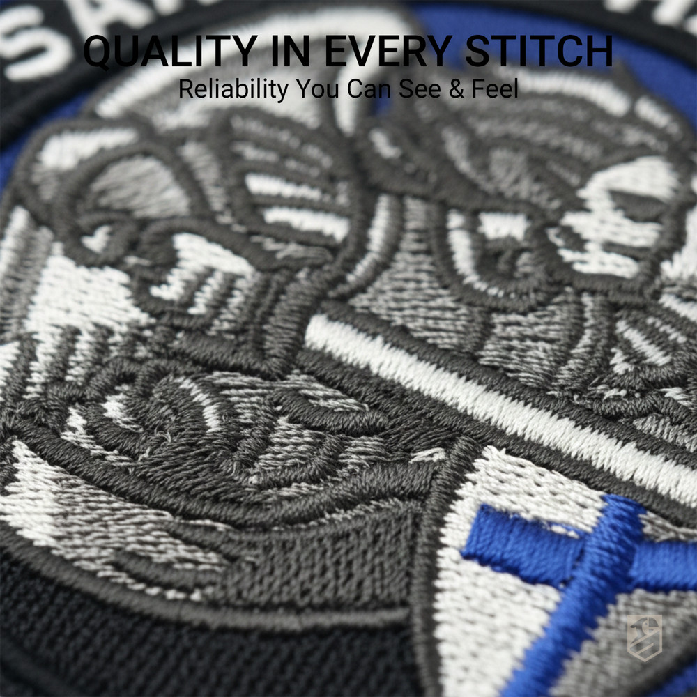 2Pcs Saint Michael Patch, Embroidered Hook & Loop Morale Military St Michael