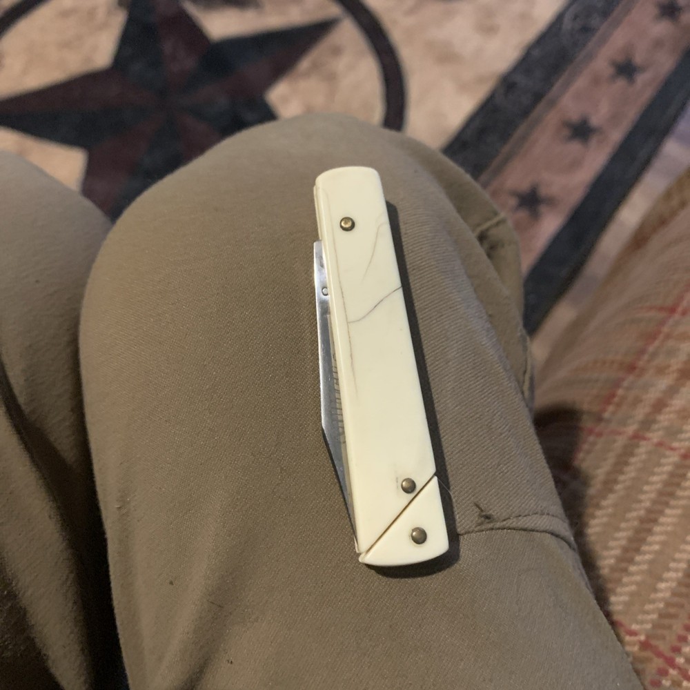 Rare Sarco Switch-A-Roo Manual Pull-Tab Pocket Knife w/ Leather Sheath