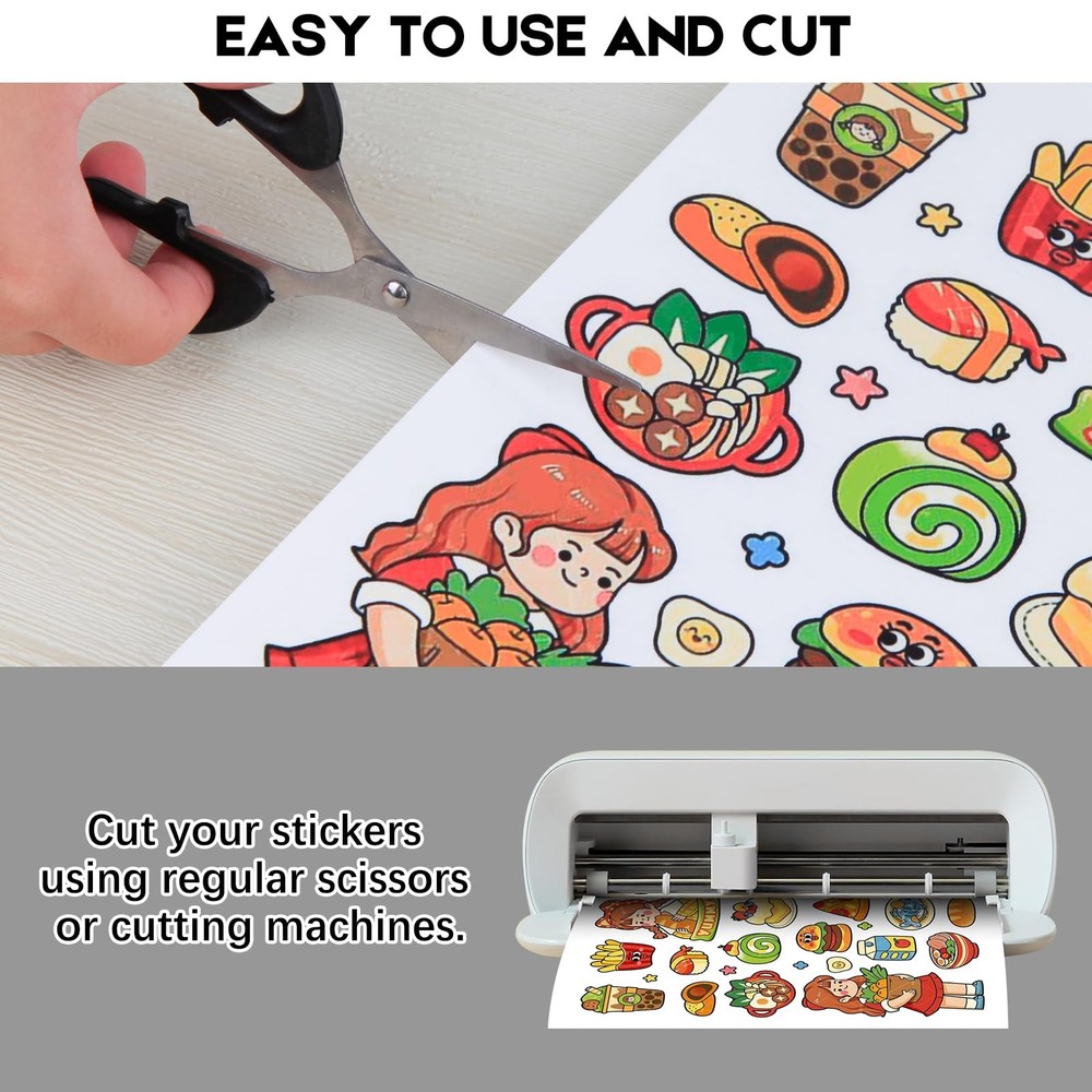 30 Sheets Printable Clear Sticker Paper for Inkjet Printer, Premium Vinyl