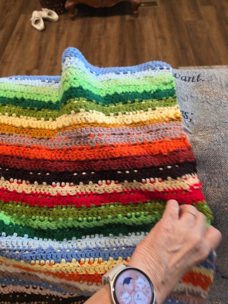Handmade Crocheted Afghan Throw Blanket 53×54 Approximate