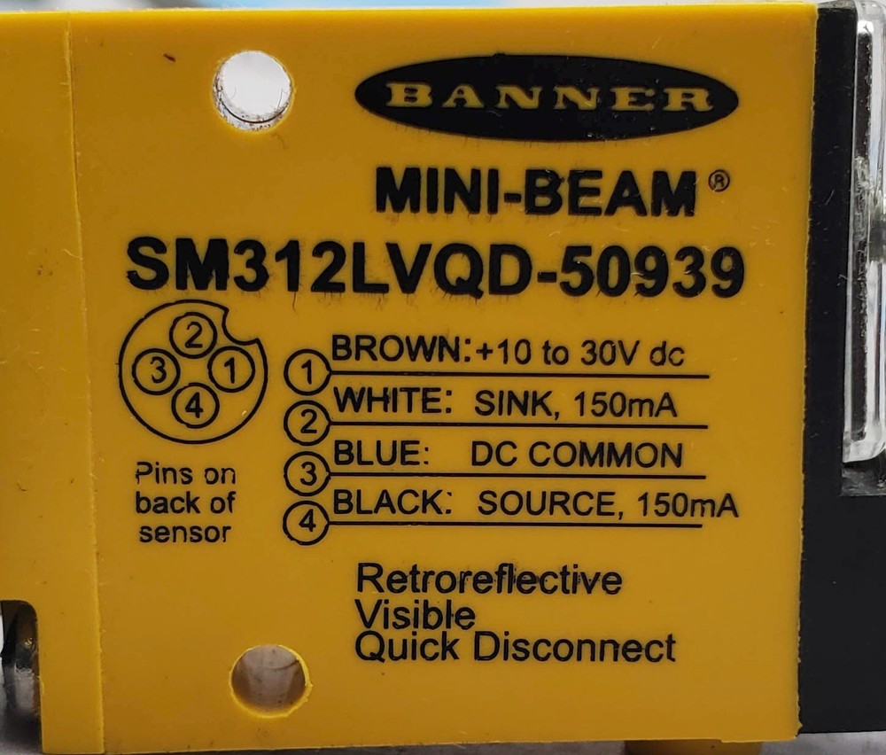 Banner SM312LVQD-50939 MINI-BEAM Sensor 30VDC 150mA