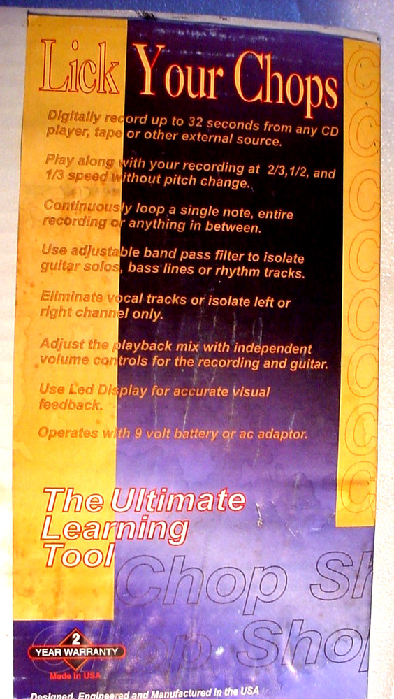 C Tech CHOP SHOP Constant Pitch Variable Speed Phrase SAMPLER W/ BOX & PAPERS