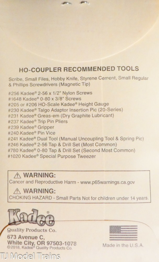 Kadee HO #322 Permanent Magnet Delayed Uncoupler -- Code 83 1 Pair