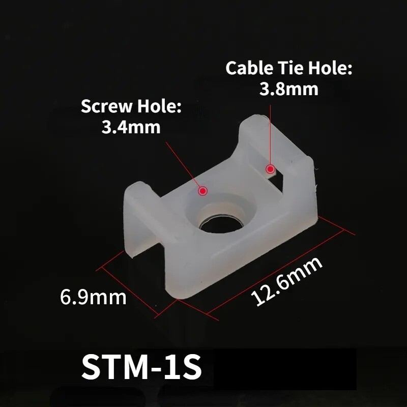 Cable Zip Tie Base Clips, Screw Mount Saddle Cradle Fixing Clips Holders
