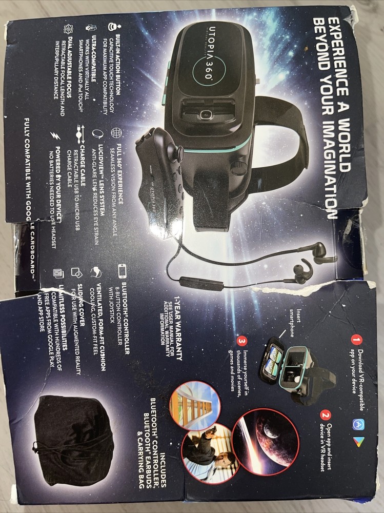 🔥ReTrak Utopia 360° Virtual RealityGaming Headset Bluetooth Controller Earbud🔥