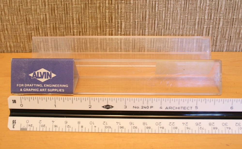 Vintage Alvin West Germany Triangle Profile Architect's Scale, Excellent