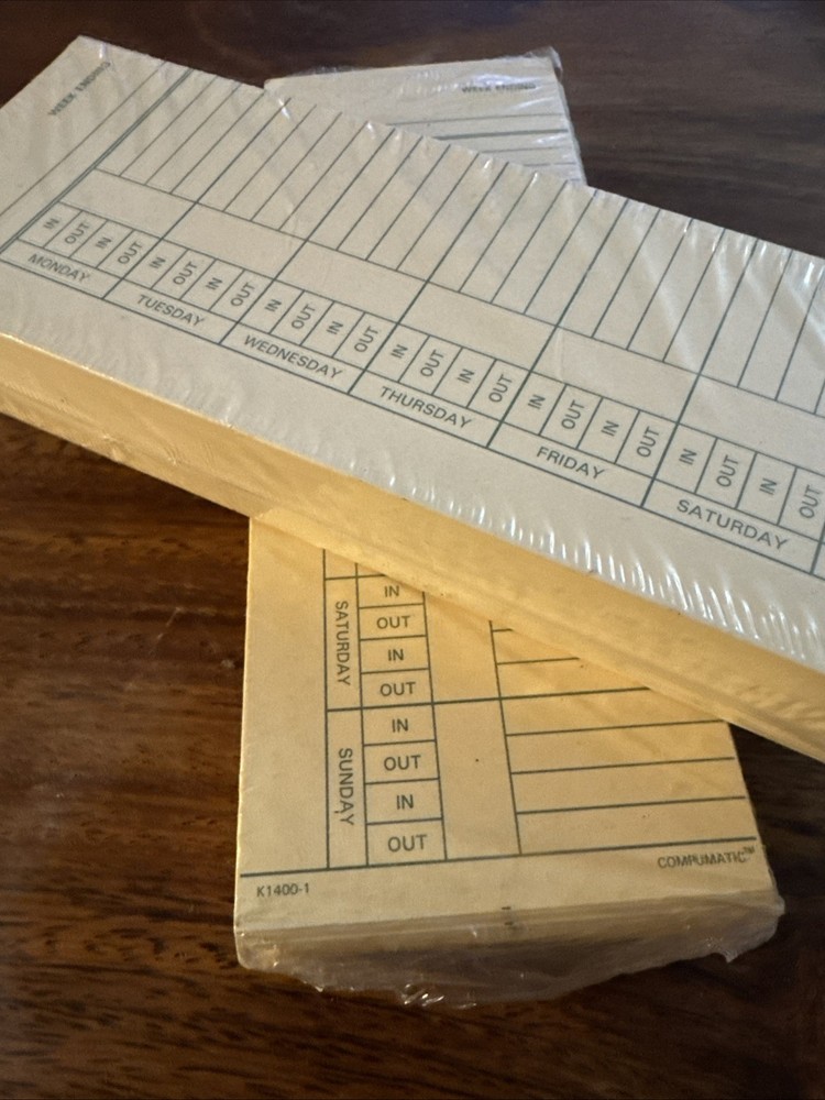 2 Packages Compumatic Timecards