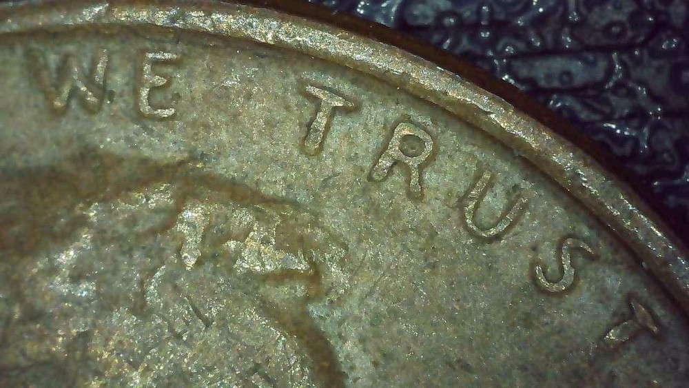 1969 D Lincoln Penny error floating roof, missing FG