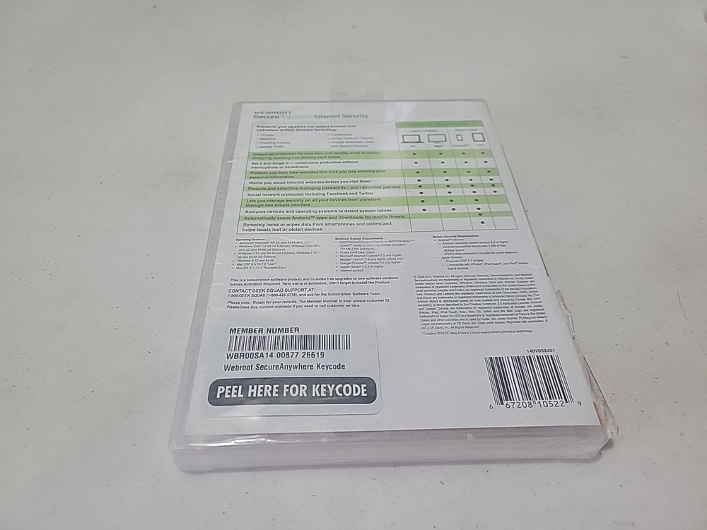 Webroot Secure Anywhere Internet Security - Full Version for Windows & Mac NEW