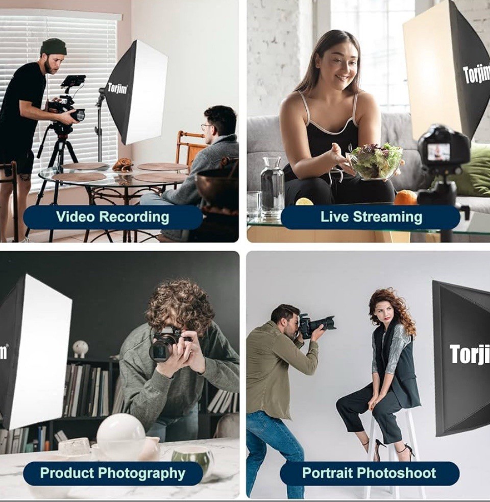2 Torjim Softbox Photography Lighting Kit