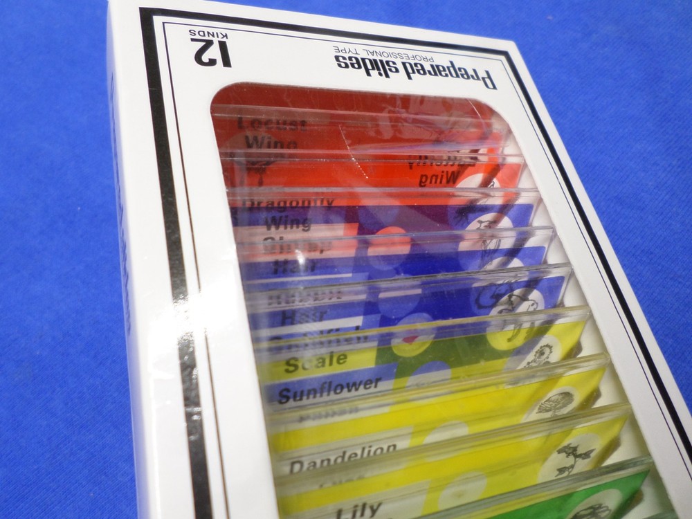 Prepared Microscope Slides 12-Pack Variety, Plastic