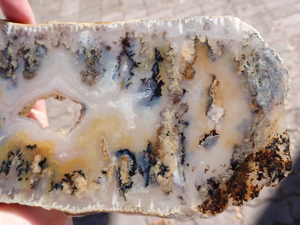 GRAVEYARD POINT PLUME AGATE BODACIOUS SLAB 367.5g 10x4"