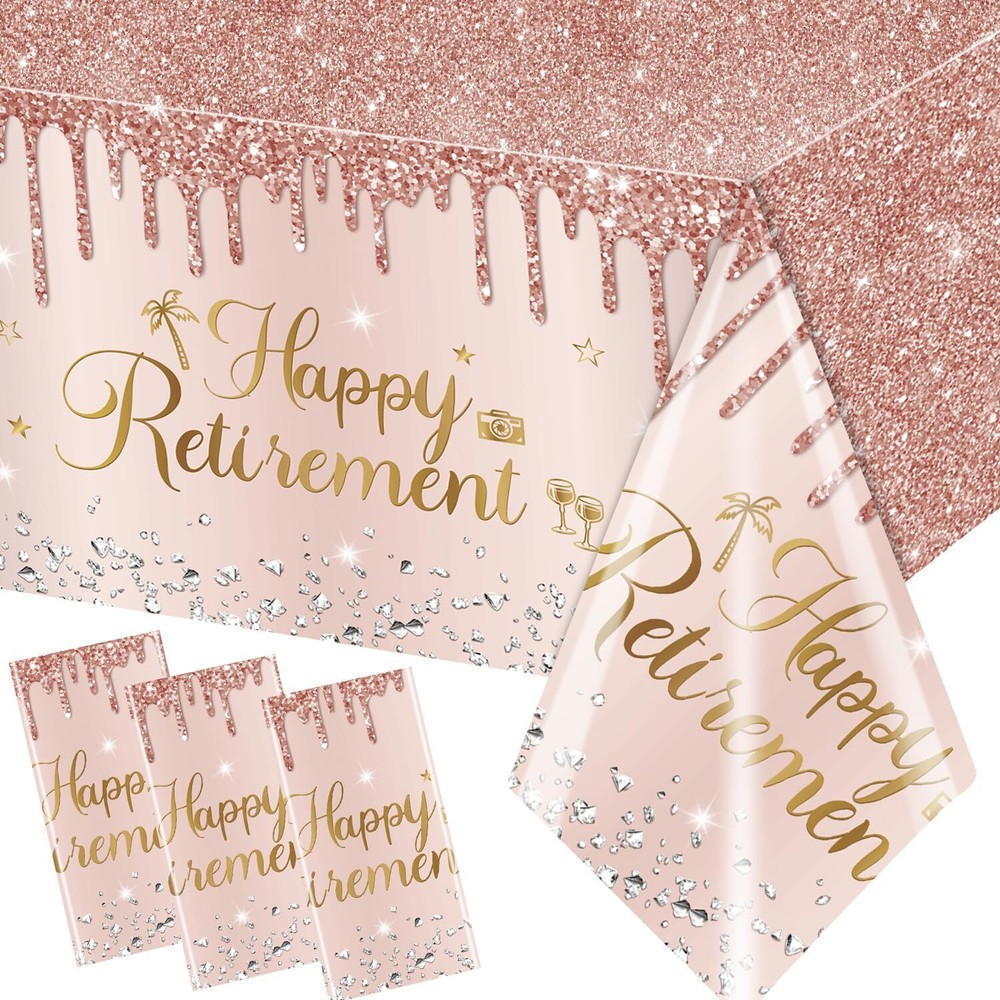 3pcs Happy Retirement Tablecloths Party