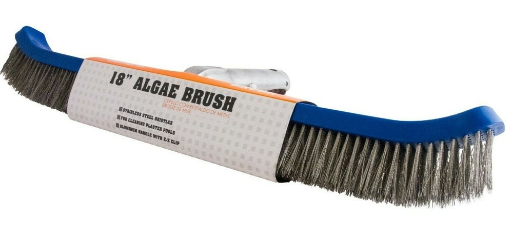 Wire Algae Pool Brush 18" with Curved Ends by AQUA Elements