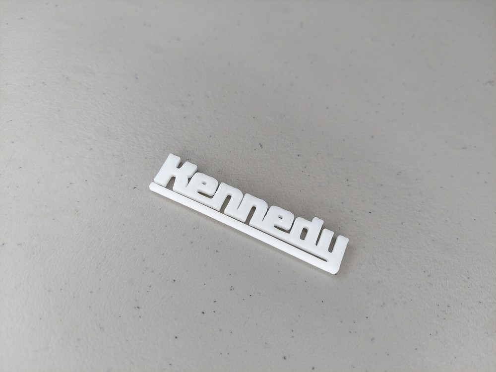 Kennedy Kits Tool Box "Kennedy" Label Placard Emblem Plastic