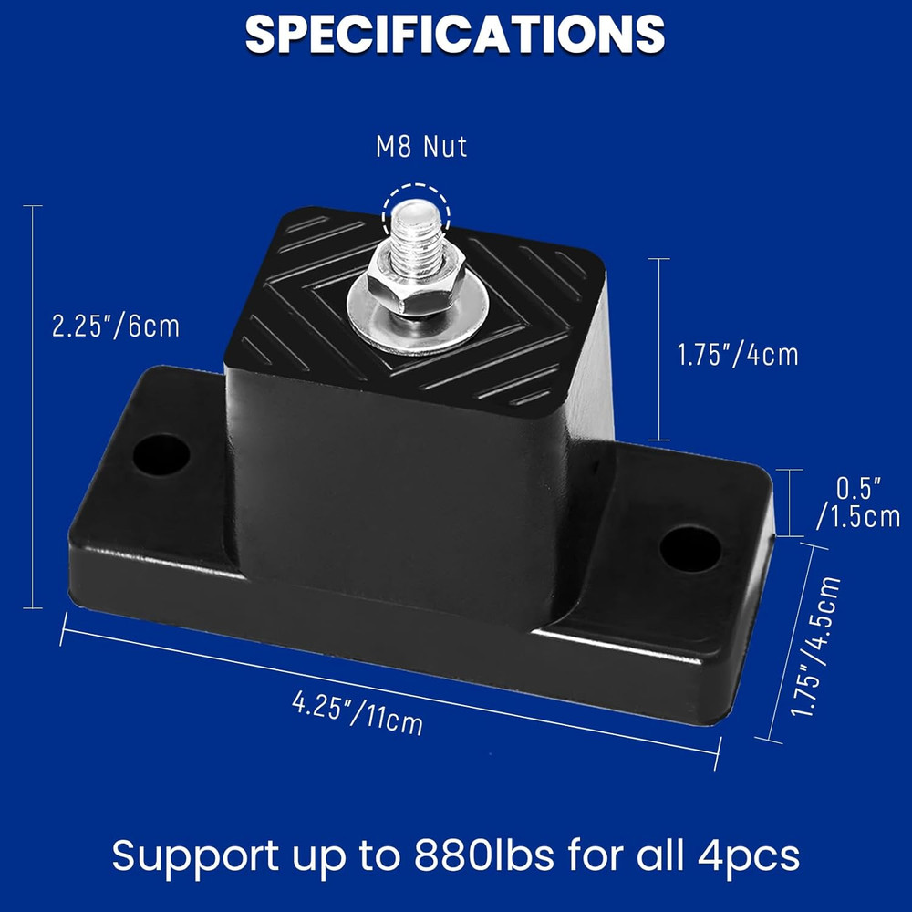 4 Pack Mini Split Pad, anti Vibration Rubber Isolator Mounts for AC Condenser, C