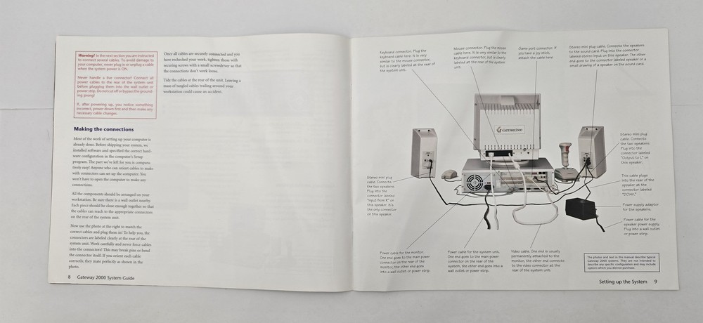 Gateway 2000 Computer System User's Guide Manual Color Instructional Pamphlet