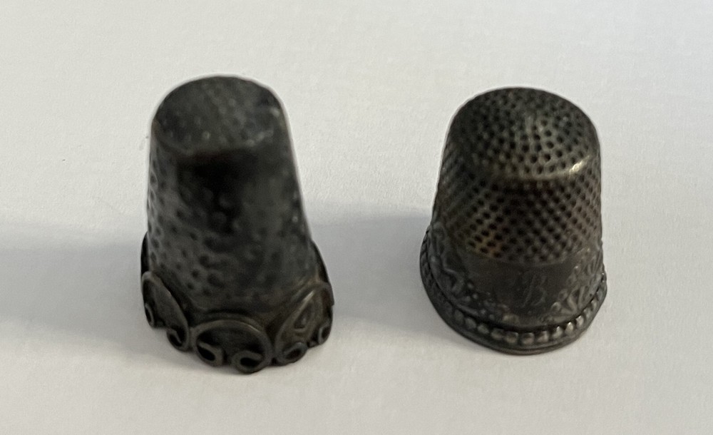 Two Antique Sterling Silver Thimbles (x2)