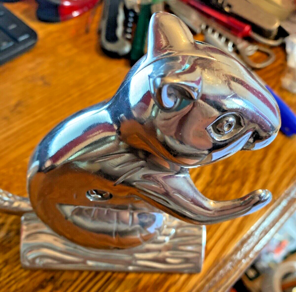 Vintage Squirrel Nutcracker Metal 6" Tall 8" Long, WORKS GREAT.