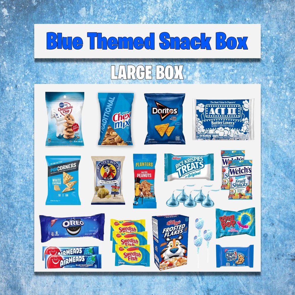 Blue Snack Box - Blue Snacks Blue Party Candy Cookies Blue Gift