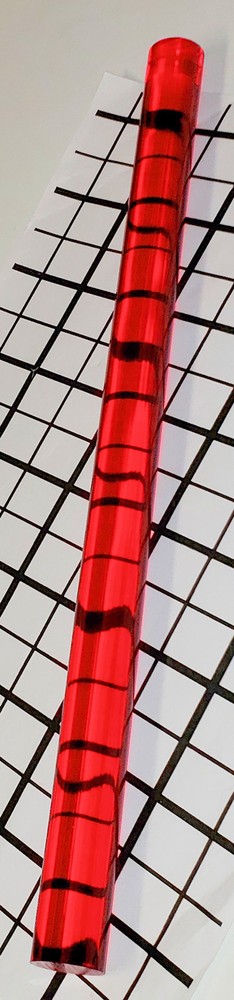 1 PC 3/4” DIAMETER 12” INCH LONG CLEAR TRANSLUCENT RED ACRYLIC PLEXIGLASS ROD
