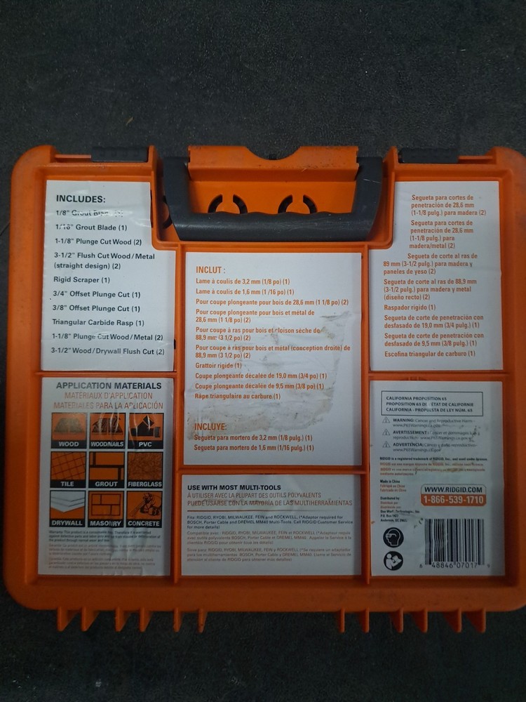 New Ridgid AC24J14 - 14-Piece Oscillating Multi-Tool Blade Accessory Kit