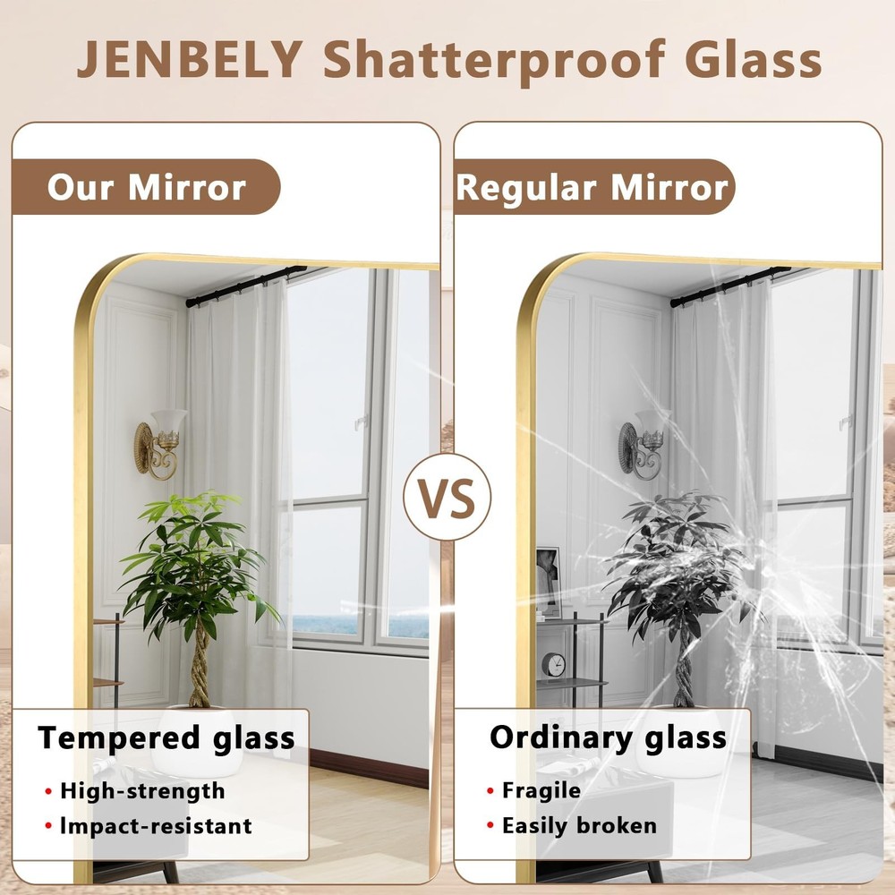 Brushed Gold Mirror, 22"x30" Rectangle Bathroom Mirror, Metal Frame Rectangle...